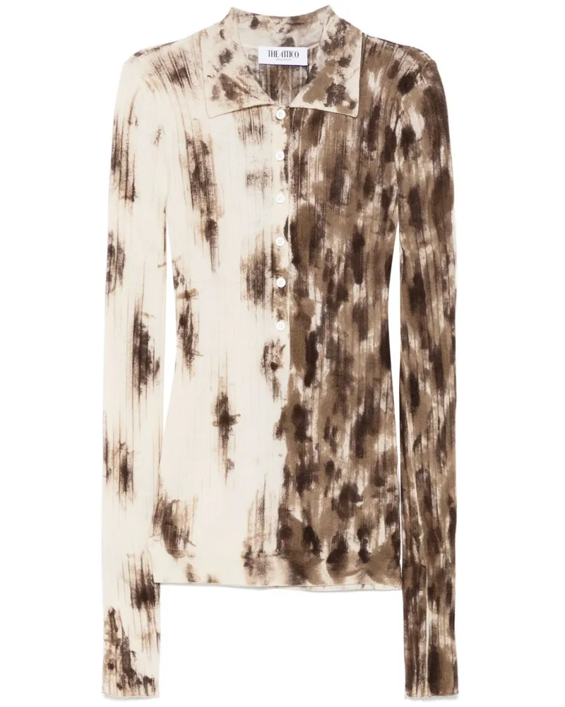 ATTICO Poloshirt mit Batik-Print - Nude Nude