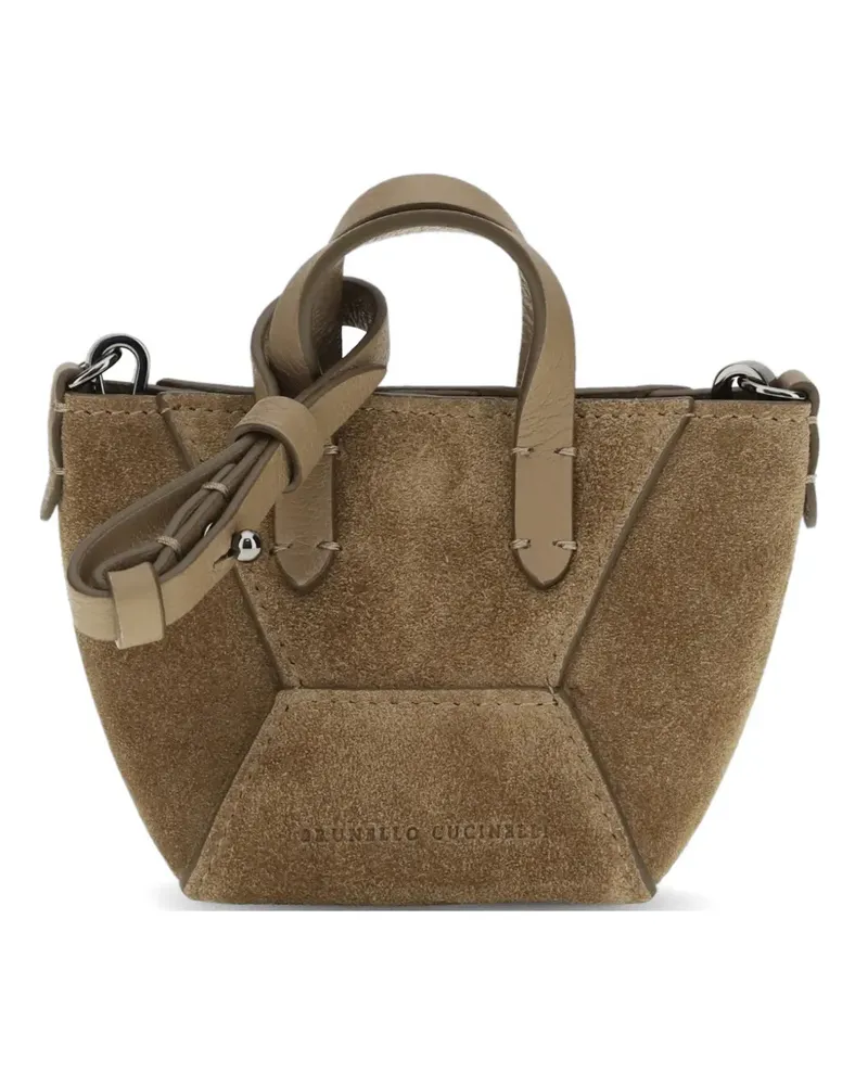 Brunello Cucinelli BC Duo suede mini bag - Braun Braun