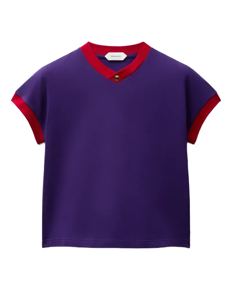 Versace T-Shirt aus Baumwolljersey - Violett Violett