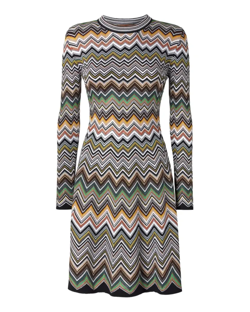 Missoni zig-zag long-sleeve mini dress - Braun Braun