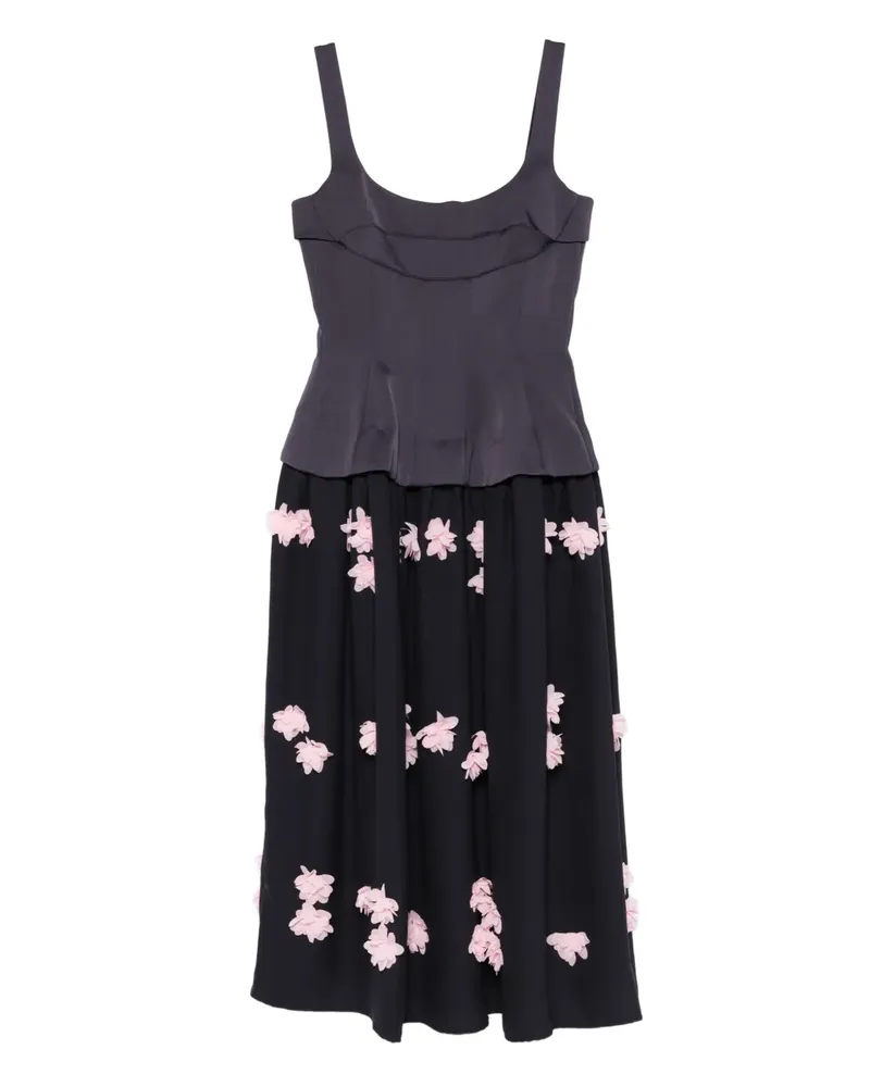 Stine Goya Midikleid mit Blumenapplikation - Blau Blau