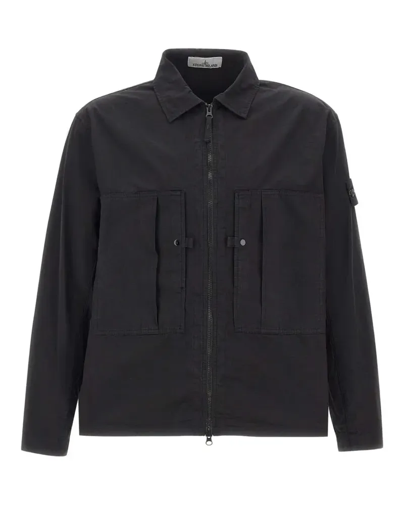 Stone Island chest-pockets zip jacket - Schwarz Schwarz
