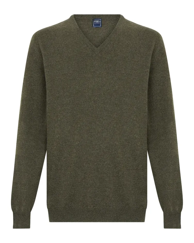 Fedeli V-neck cashmere sweater - Grün Grün