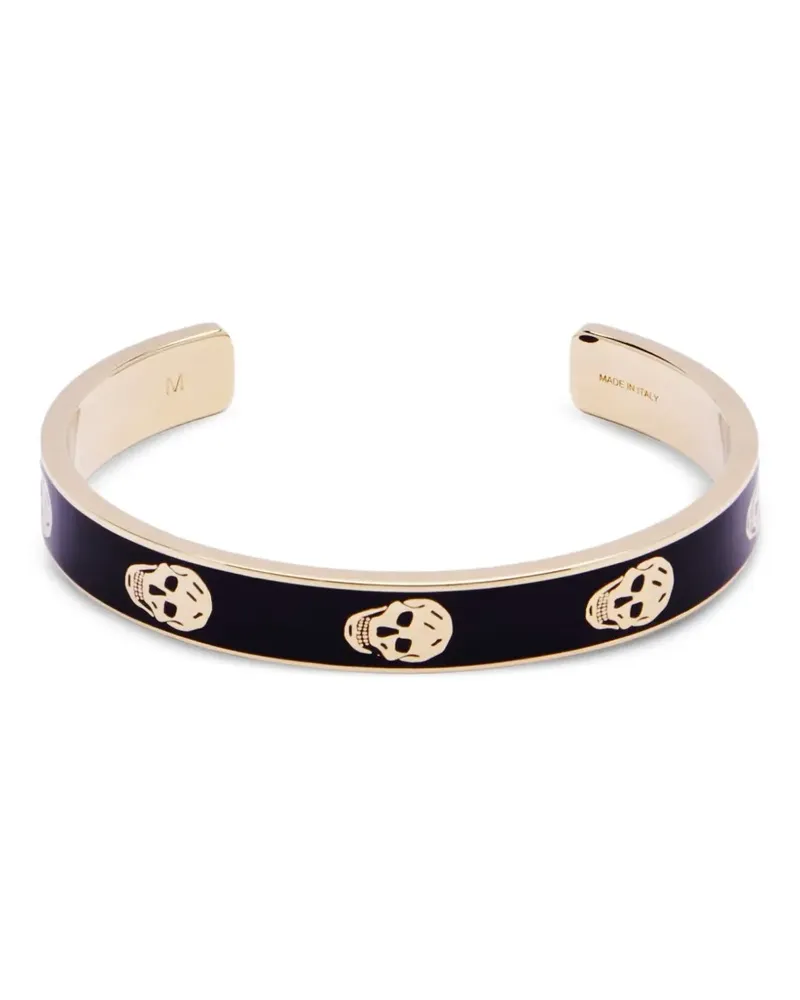 Alexander McQueen Armspange mit Totenköpfen - Schwarz Schwarz