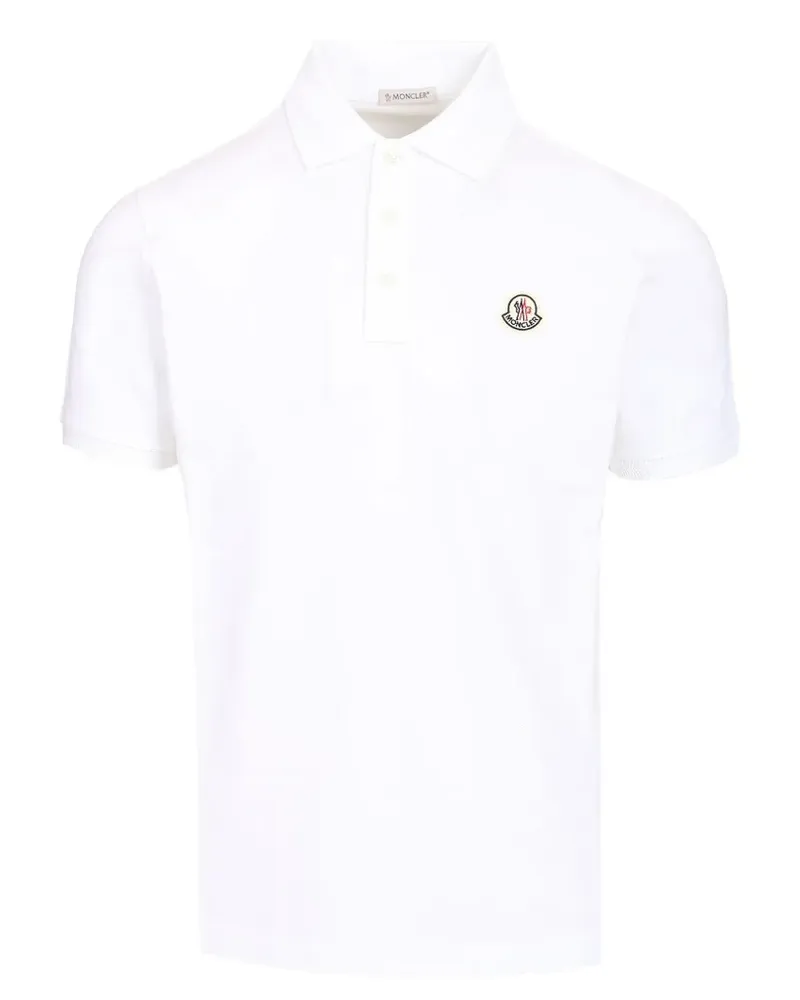 Moncler Poloshirt mit Logo-Patch - Weiß Weiß