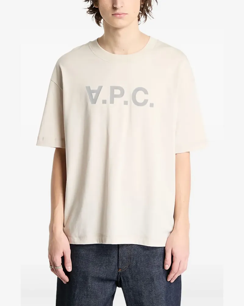 A.P.C. Grand T-Shirt mit Logo-Print - Nude Nude