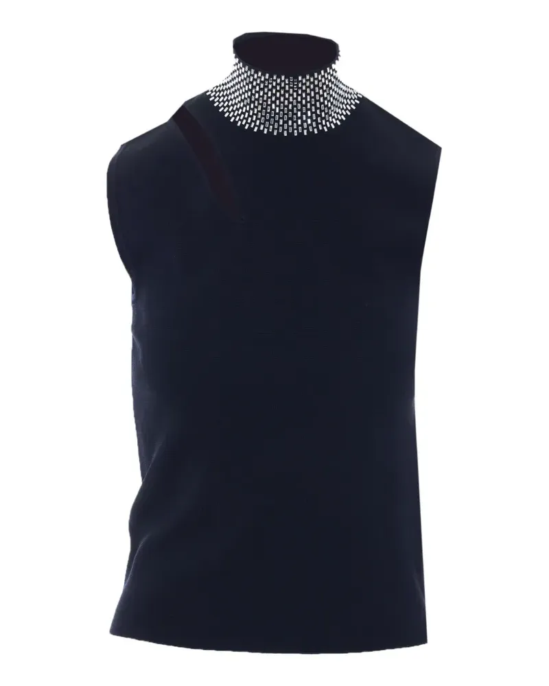 Liu Jo strass-embellished cut-out top - Schwarz Schwarz