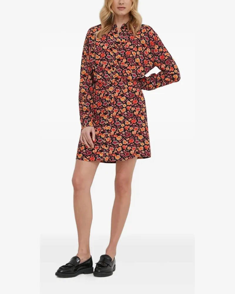 Desigual Mini-Hemdkleid mit Blumen-Print - Rot Rot