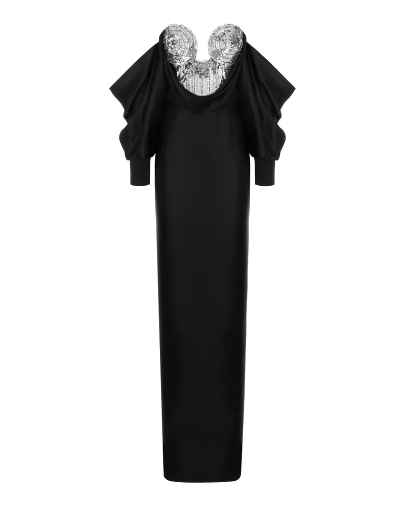Cristina Savulescu The Warrior sequin-embellished draped gown - Schwarz Schwarz