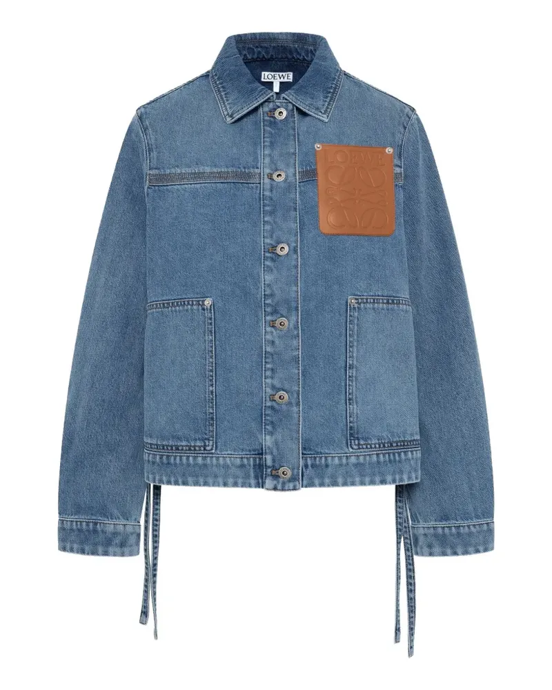 Loewe Anagram-patch leather jacket - Blau Blau