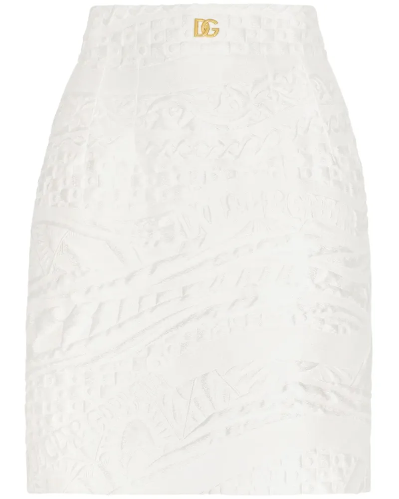 Dolce & Gabbana Minirock aus Brokat - Weiß Weiß