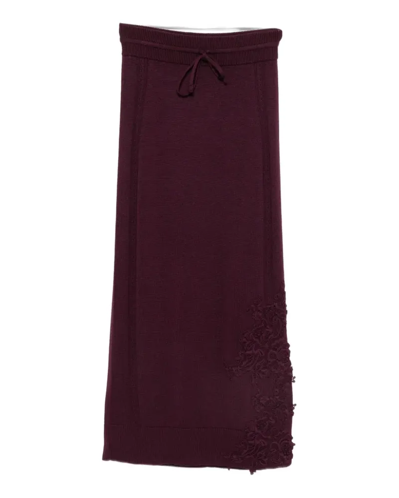 Ermanno Scervino lace-embellished drawstring midi skirt - Violett Violett