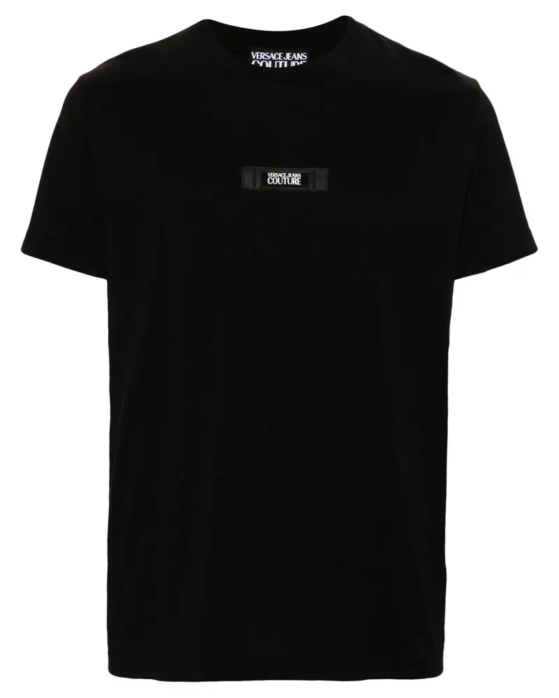 Versace Jeans T-Shirt mit Logo-Patch - Schwarz Schwarz