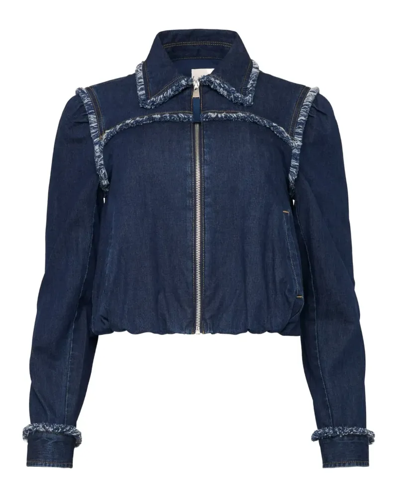 Cinq à Sept Bicolor Fringe Indria denim jacket - Blau Blau