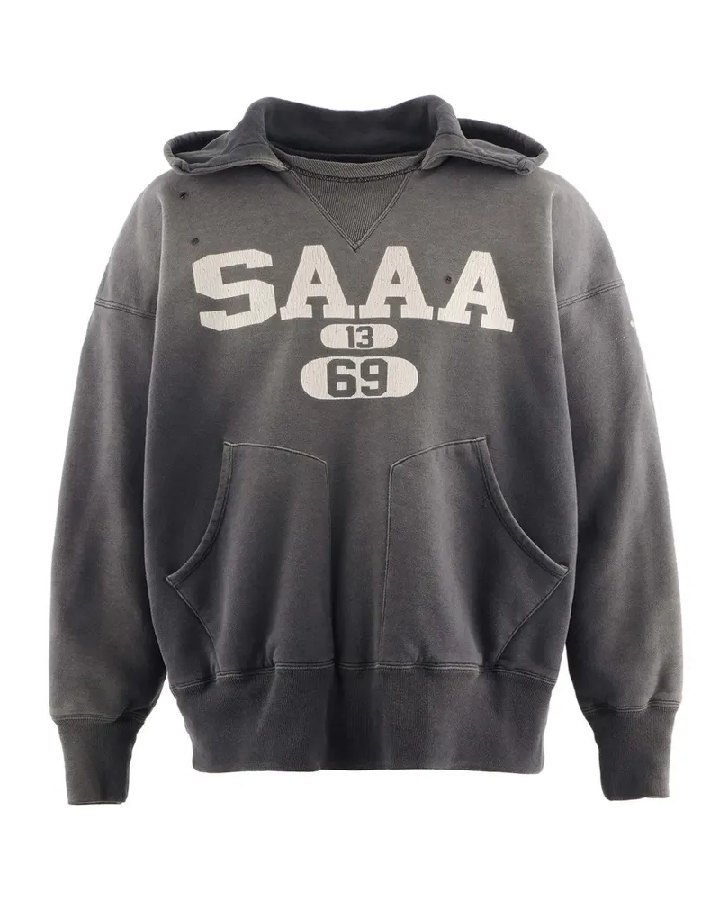 SAINT MXXXXXX BerBerJin Hoodie mit Logo-Print - Grau Grau