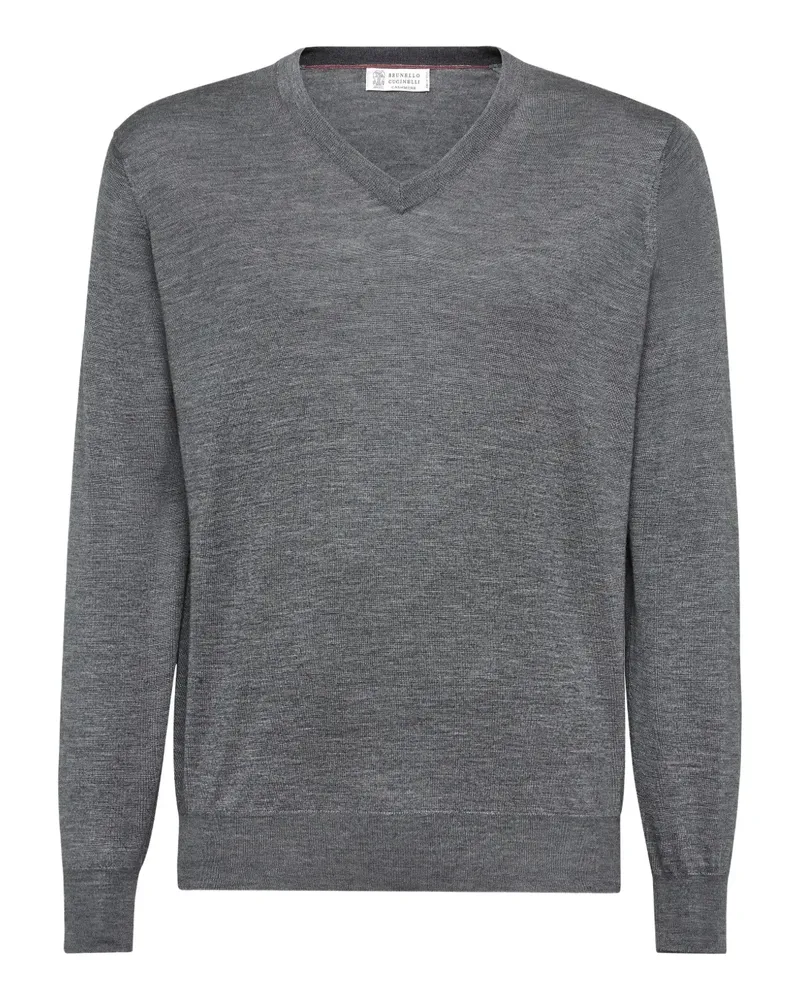 Brunello Cucinelli Pullover mit V-Ausschnitt - Grau Grau