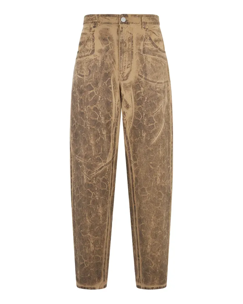 Alberta Ferretti animal-print tapered jeans - Nude Nude