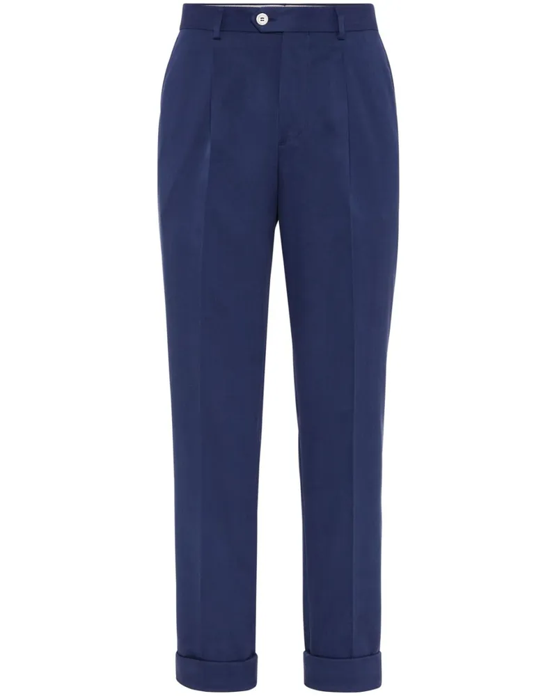 Brunello Cucinelli Klassische Twill-Hose - Blau Blau