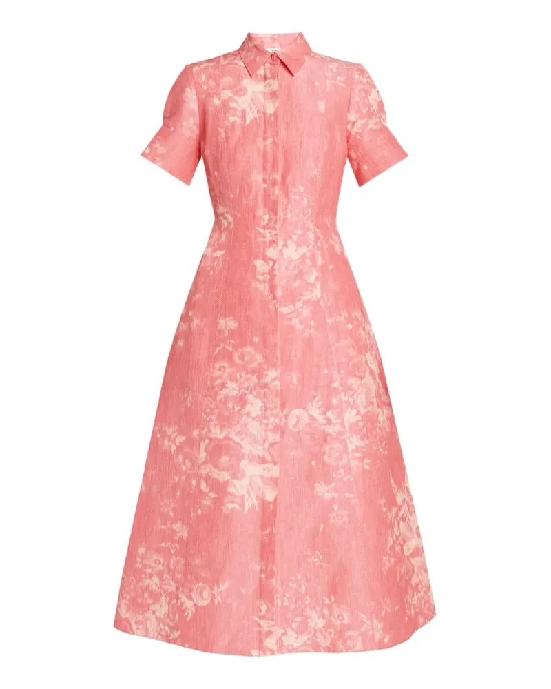 Erdem floral-print shirt midi dress - Rosa Rosa