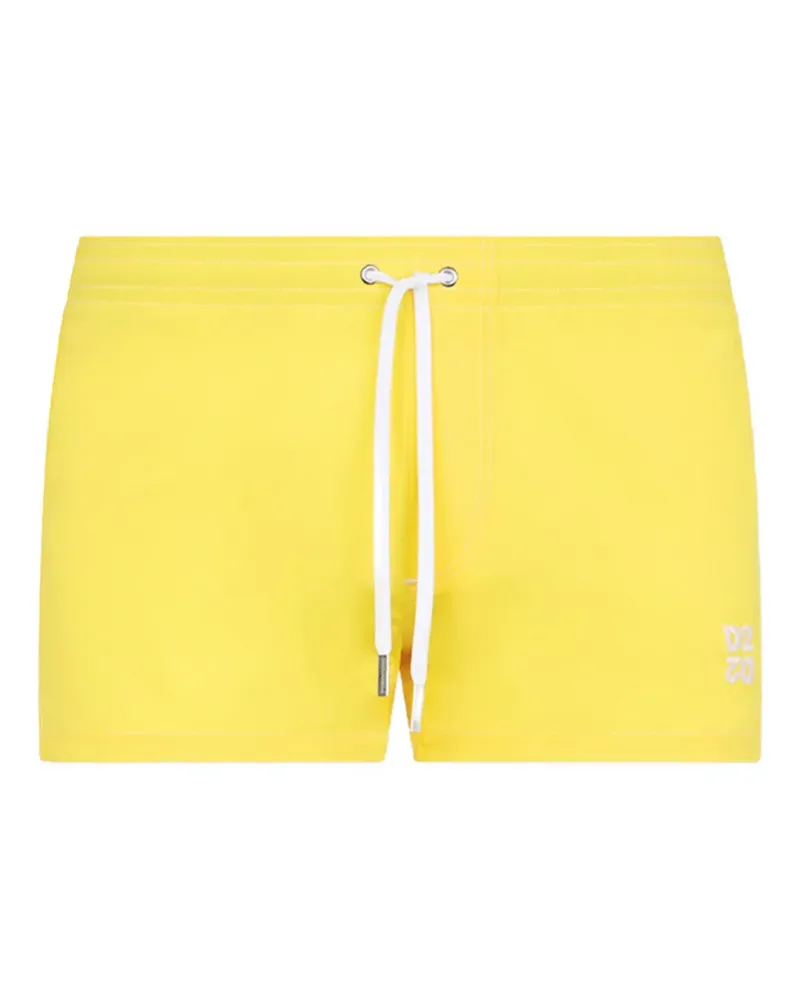 Dsquared2 Upside Down Badeshorts mit Logo - Gelb Gelb