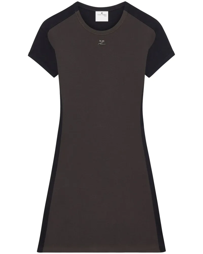 Courrèges Minikleid mit Kontrastdetails - Braun Braun