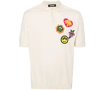 Gestricktes Poloshirt mit Logo-Patches