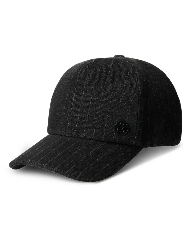 Maison Michel Baseballkappe mit Nadelstreifen - Schwarz Schwarz