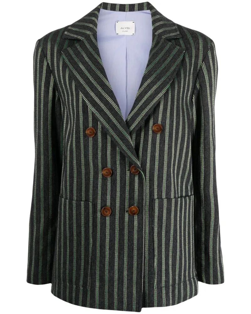 ALYSI Doppelreihiger Blazer mit Streifen - Grau Grau