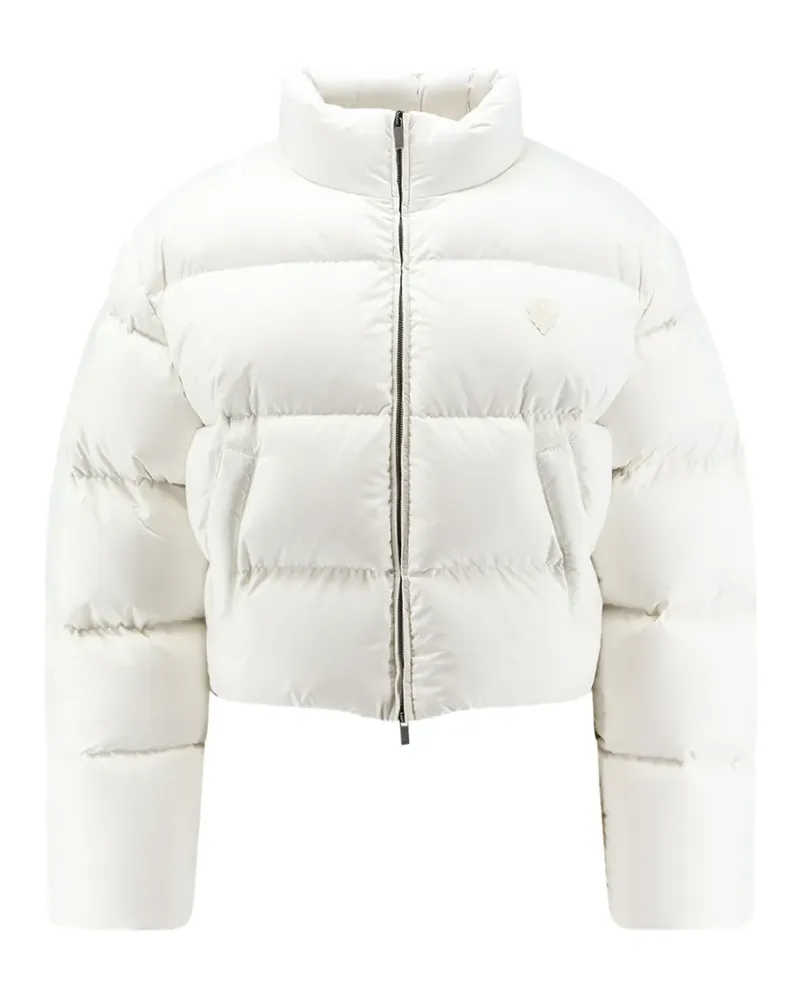 Gucci Cropped-Daunenjacke mit Wappen-Patch - Weiß Weiß