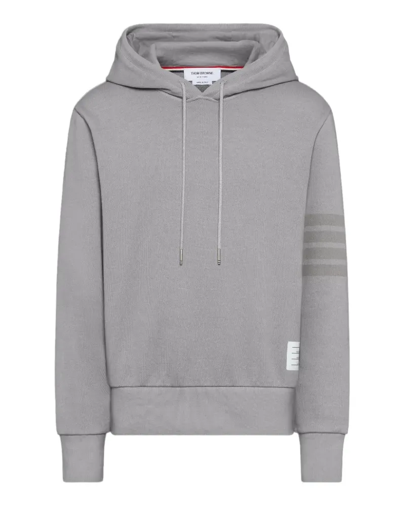 Thom Browne Hoodie mit Streifen-Logo - Grau Grau
