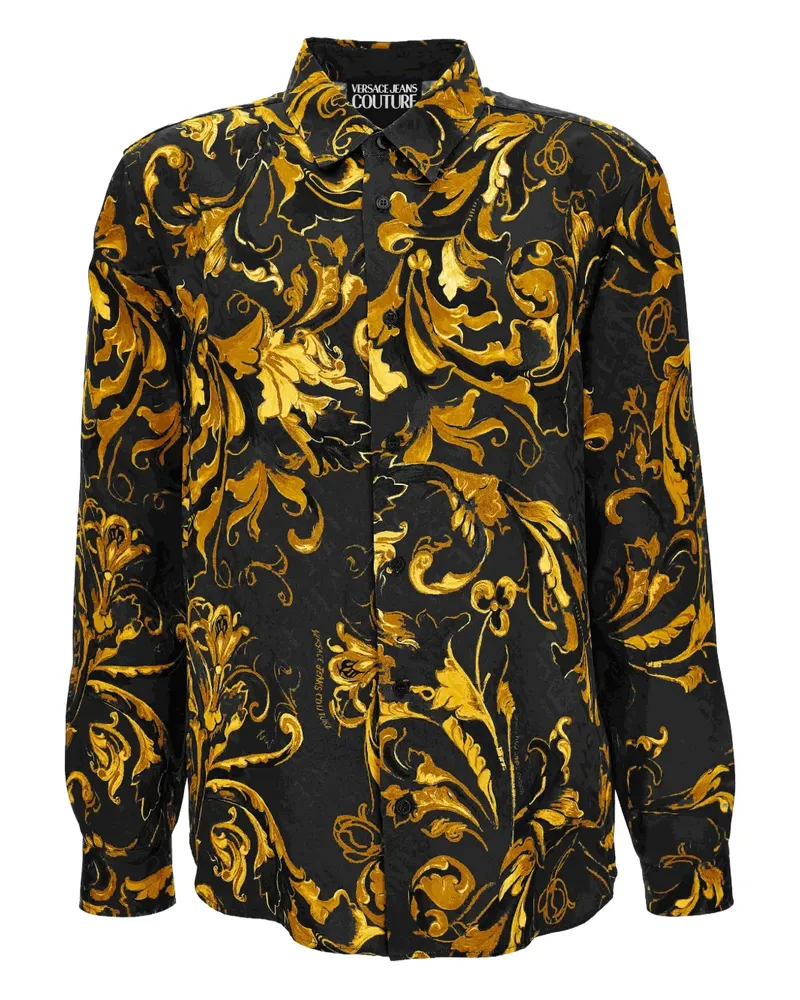 Versace Jeans Hemd mit Barocco-Print - Schwarz Schwarz