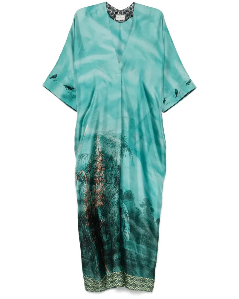 Pierre-Louis Mascia Aloe Maxikleid aus Seide - Blau Blau