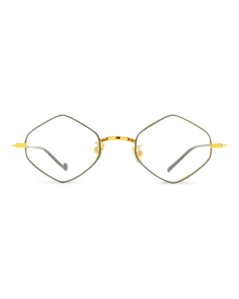 Eyepetizer Leopard Brille mit geometrischem Gestell - Grün Grün