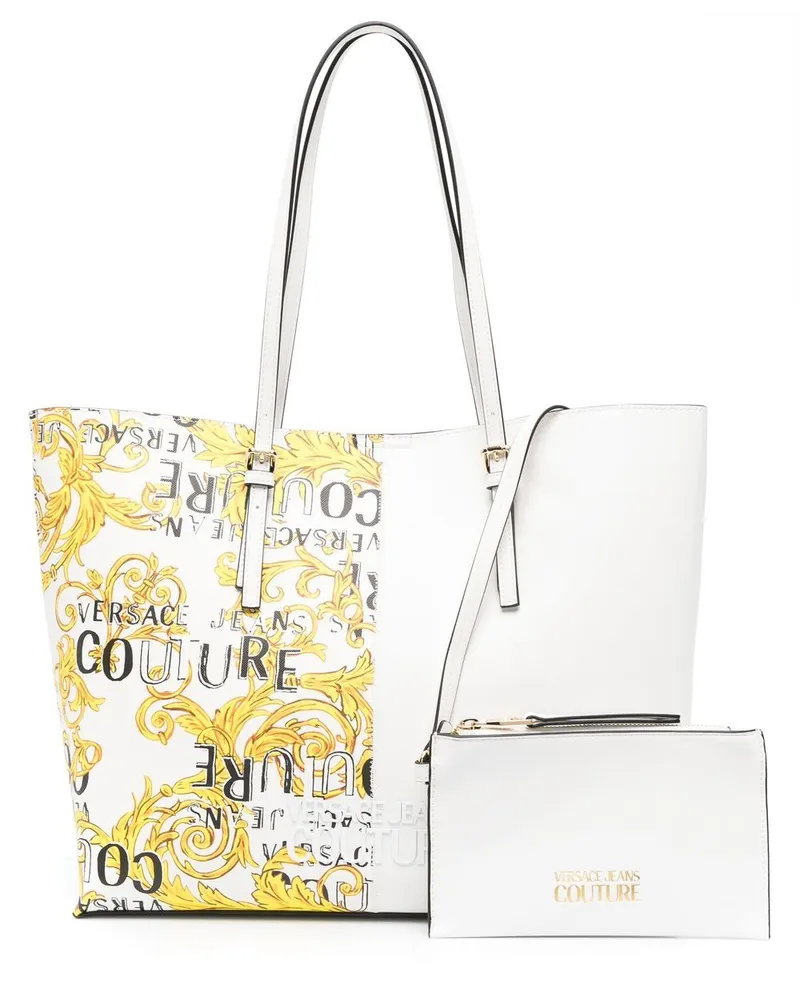 Versace Jeans Shopper mit grafischem Print Weiß