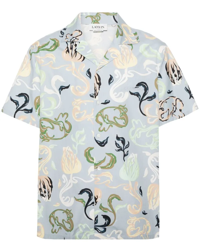 Lanvin Hemd mit abstraktem Print - Blau Blau