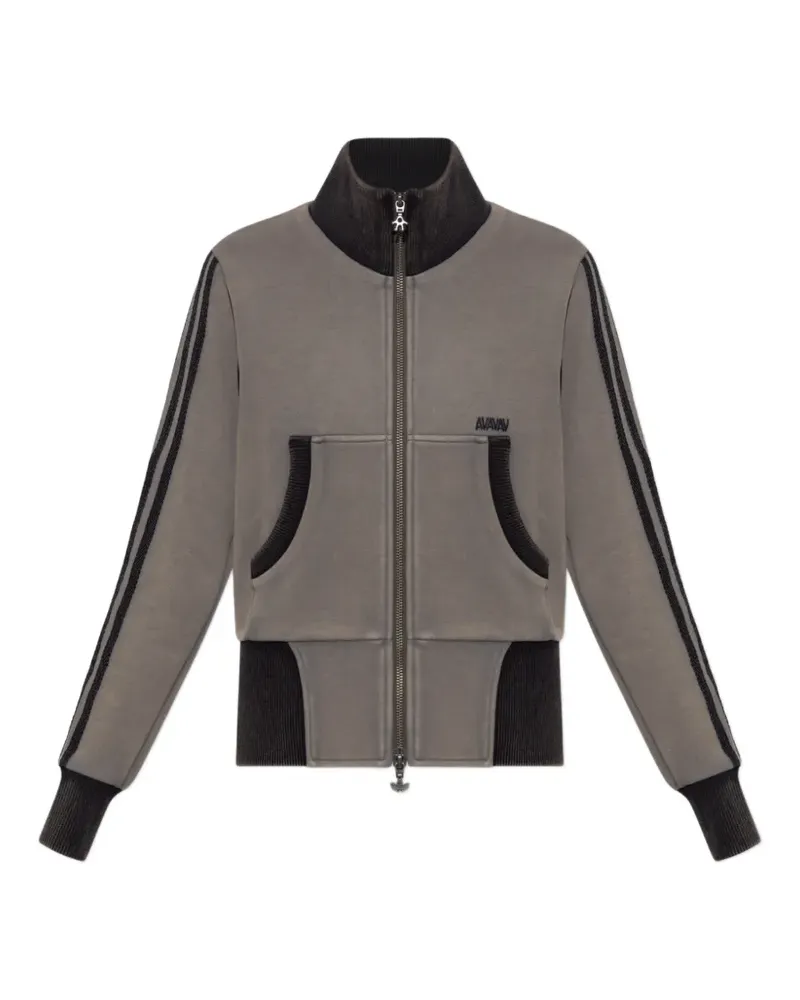 adidas x AVAVAV Sweatshirt mit Logo-Stickerei und Reißverschluss - Grau Grau
