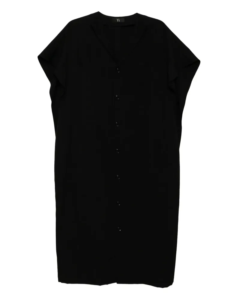 Yohji Yamamoto Hemdkleid aus Chinakrepp - Schwarz Schwarz