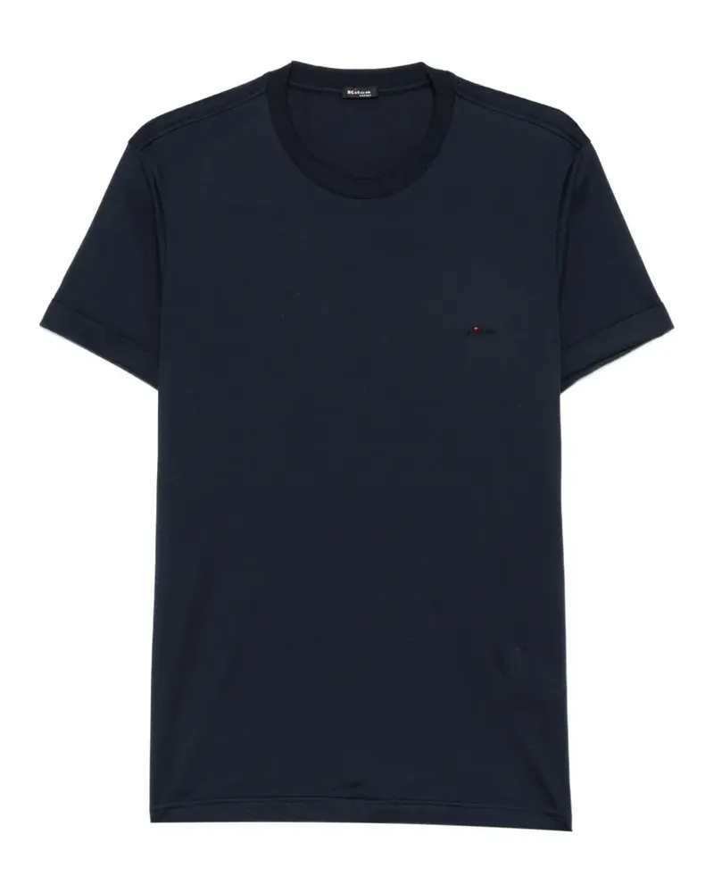 Kiton T-Shirt mit Logo-Stickerei - Blau Blau
