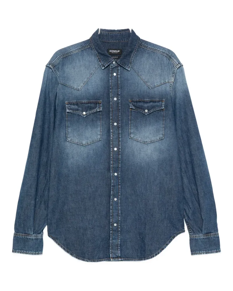 Dondup faded-effect western-yoke shirt - Blau Blau