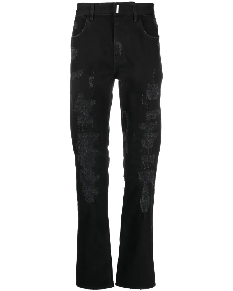 Givenchy Gerade Jeans im Distressed-Look - Schwarz Schwarz