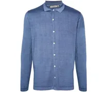 Cardigan mit Poloshirtkragen - Blau