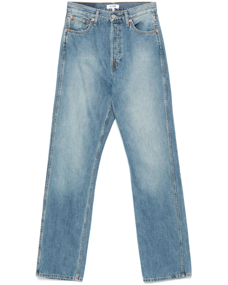 RE/DONE Straight-Leg-Jeans mit hohem Bund - Blau Blau