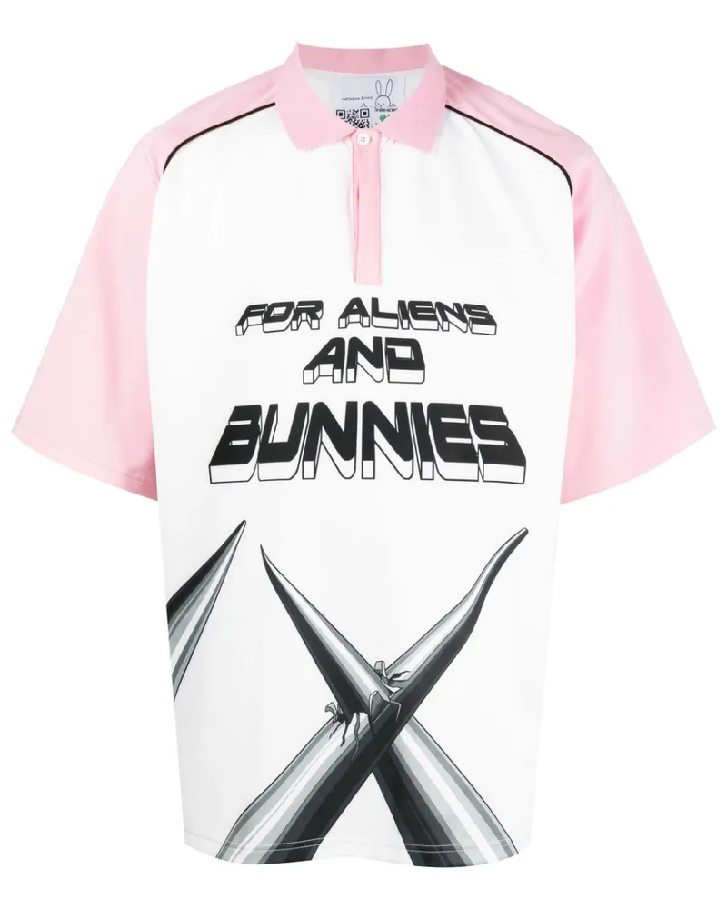 Natasha Zinko Techno for Aliens and Bunnies Poloshirt - Weiß Weiß