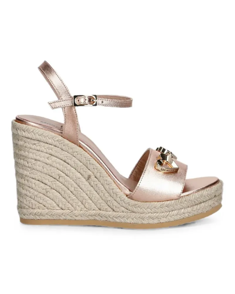 Moschino heart-plaque wedge espadrilles - Rosa Rosa