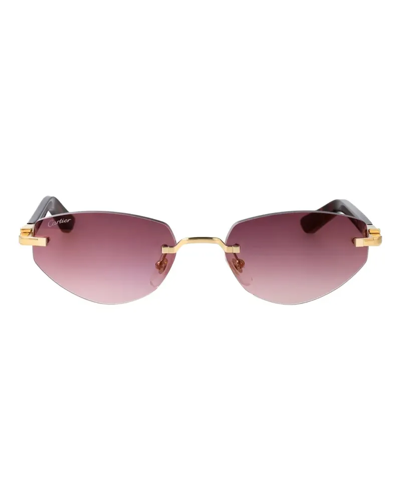Cartier Sonnenbrille mit geometrischem Gestell - Braun Braun