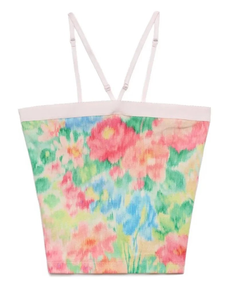 Prada Oberteil mit Blumen-Print - Grün Grün