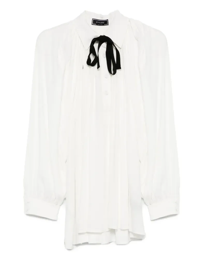 STYLAND Bluse mit Ballonärmeln - Weiß Weiß