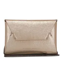 Brunello Cucinelli Clutch im Metallic-Look Gold