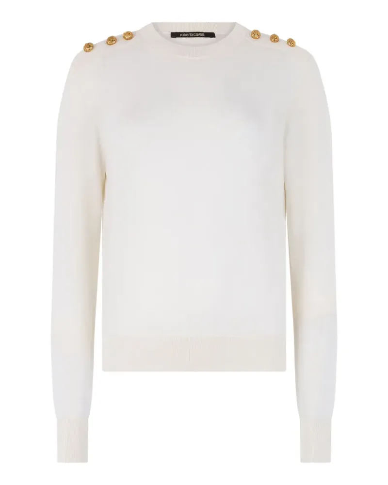 Roberto Cavalli button-embellished jersey - Weiß Weiß