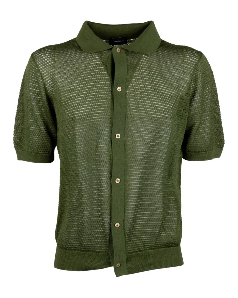 Tagliatore open-knit short-sleeved shirt - Grün Grün